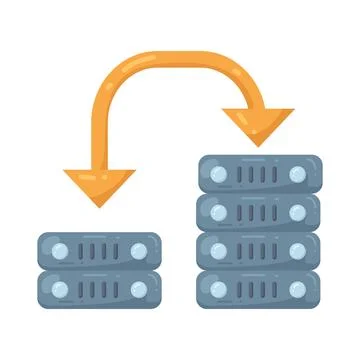 Illustration of Data migration Stock Illustration