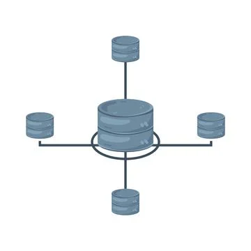 Illustration of database network Stock Illustration