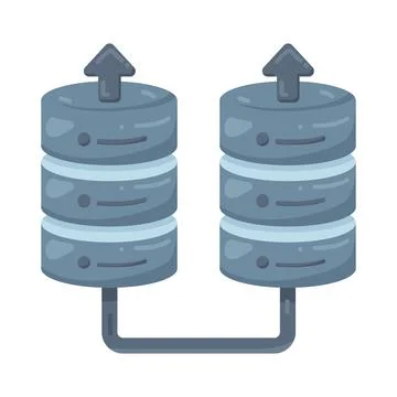 Illustration of Database upload Stock Illustration