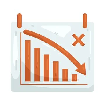 Illustration of declining graph Stock Illustration