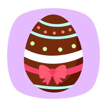 Illustration of a decorated chocolate easter egg Stock Illustration