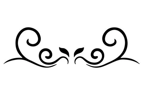 Illustration of a decorative divider with spiral elements. Vector. 스톡 일러스트