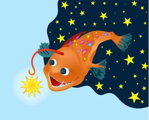 Illustration of a deep sea specimen Stock Illustration