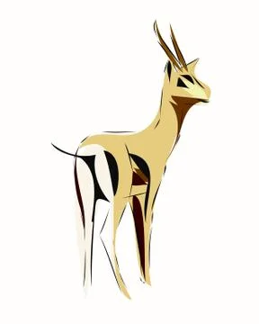 Illustration of Deer Sketch for sign and symbol Stock Illustration