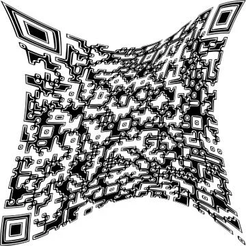 Illustration deformed QR code Foto stock
