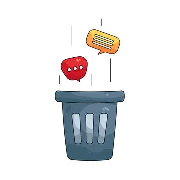 Illustration of Delete message Ilustração Stock
