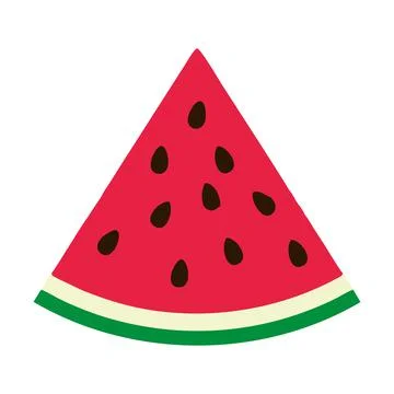 Illustration of a delicious slice of watermelon. Simple flat design. Stock Illustration