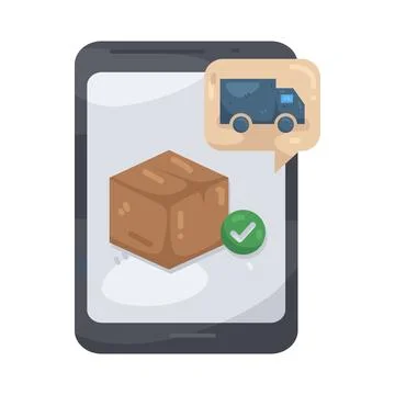 Illustration of delivery notification Stock Illustration