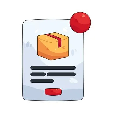 Illustration of delivery notification Stock Illustration