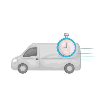 Illustration of delivery van Stock Illustration