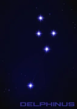 Illustration of delphinus constellation Stock Illustration