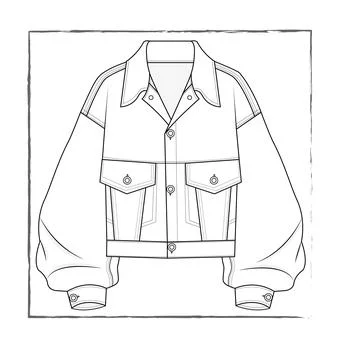 Illustration of a denim jacket sketch Stock Illustration