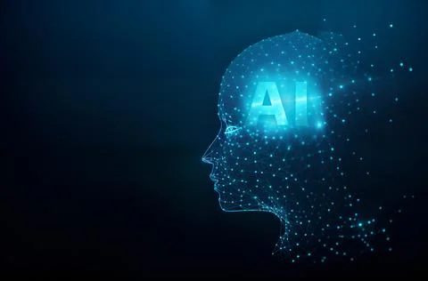 A  illustration depicting the concept of artificial intelligence, AI digital  Stock Illustration
