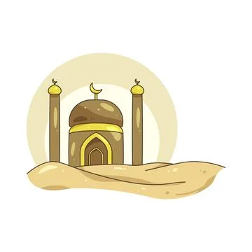 Illustration of desert mosque Ilustración de archivo