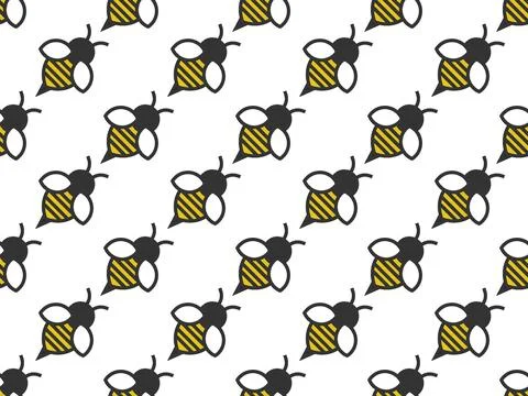 Illustration design background bee pattern repeat straight unique Stock Illustration
