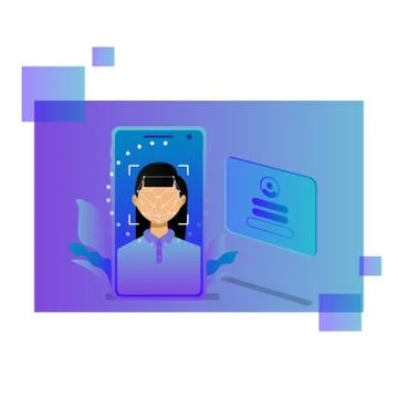 Illustration design face id system conceptual Illustrazione stock