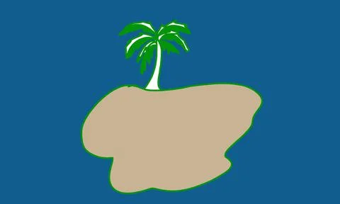 Illustration design with landscape objects on the summer beach Stock Illustration