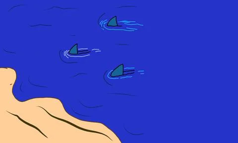 Illustration design with landscape objects on the summer beach Stock Illustration