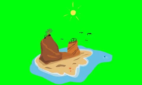 Illustration design with landscape objects on the summer beach Illustrazione stock