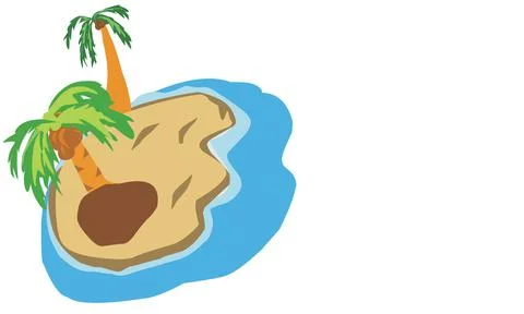 Illustration design with landscape objects on the summer beach イラスト素材