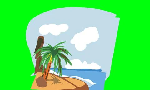 Illustration design with landscape objects on the summer beach Illustrazione stock