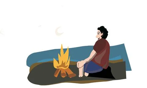 Illustration design with landscape objects on the summer beach Illustrazione stock