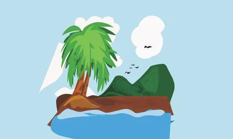 Illustration design with landscape objects on the summer beach Illustrazione stock