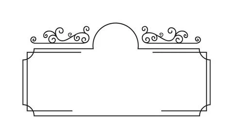 Illustration design line frame square rectangle unique Ilustração Stock