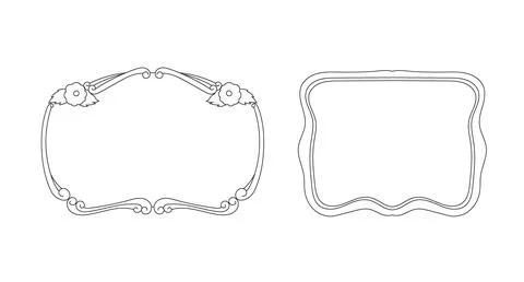 Illustration design line stroke rectangle frame unique isolated Stock Illustration