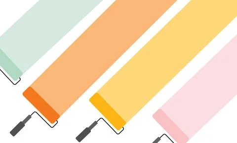 Illustration design roller paint transparent unique design Stock Illustration