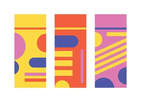 Illustration design set collage bold vibrant unique Illustrazione stock