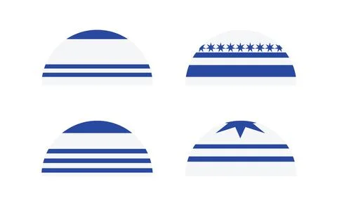 Illustration design set hat kippah tradition people israel with blank backg.. Stock-Illustration