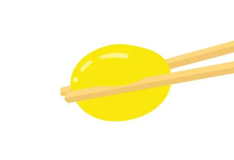 Illustration design wall art egg yolk chopstick unique Stock Illustration