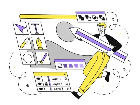 Illustration designer vector linear Stock Illustration