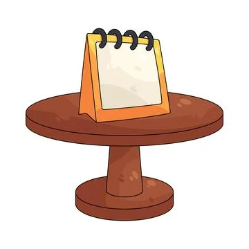 Illustration of desk calendar placed on a table Stock Illustration