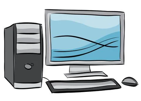 Illustration of desktop computer Stock Illustration