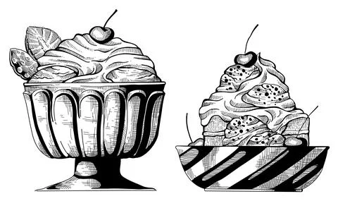 Illustration of desserts 스톡 일러스트