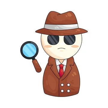 Illustration of detective Illustrazione stock