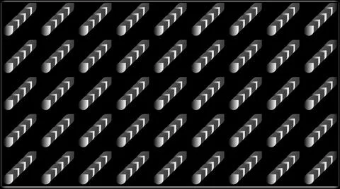 An illustration of diagonal arrows of 3D squares pointing right in panel sequ Stock Illustration
