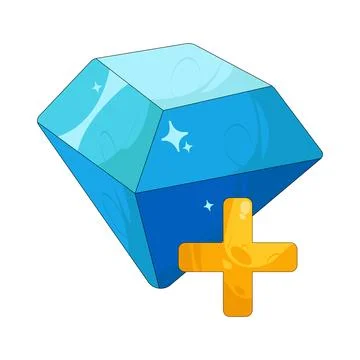 Illustration of Diamond with plus sign 스톡 일러스트