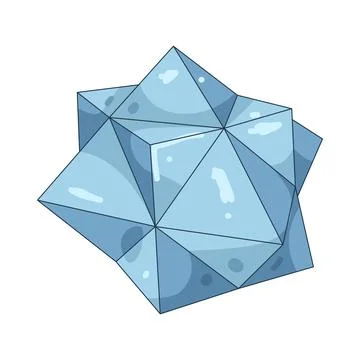 Illustration of diamond shaped cube Stock Illustration