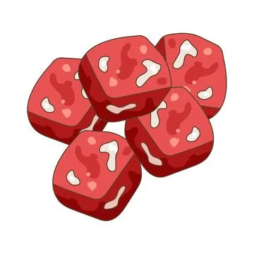 Illustration of Diced meat Stock Illustration