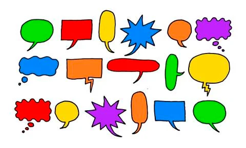 Illustration of different comic balloons Stock Illustration