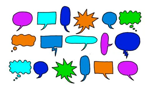 Illustration of different comic balloons イラスト素材