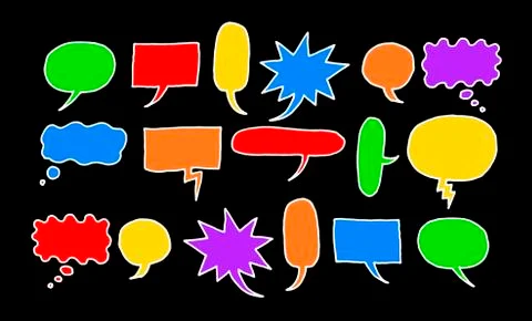 Illustration of different comic balloons Stock Illustration