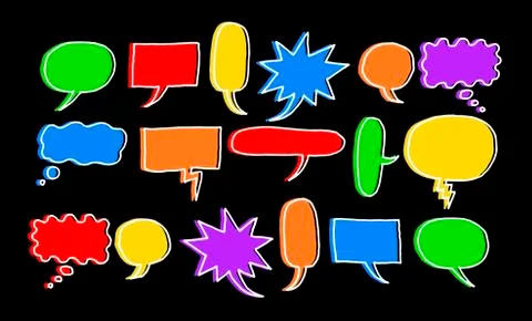 Illustration of different comic balloons イラスト素材