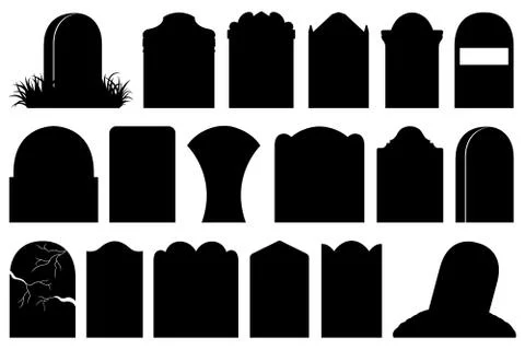 Illustration of different Halloween gravestones Stock Illustration
