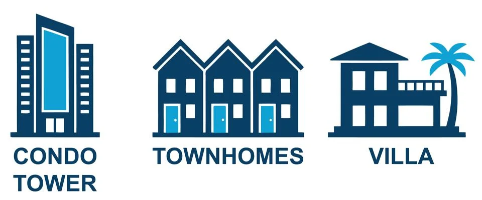Illustration of Different Housing Types Stock Illustration