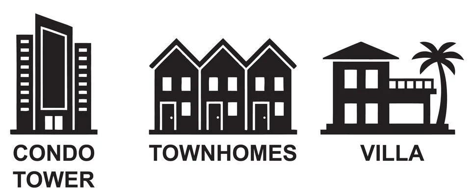 Illustration of Different Housing Types Stock Illustration
