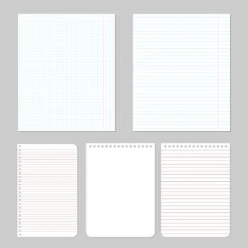 Illustration of different notebook paper Stock Illustration